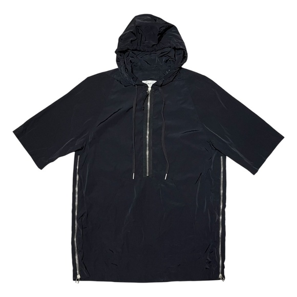 Helmut Lang Black Short Sleeve Streetwear Hoodie Side Zip Gorpcore Tunic Size M - Picture 2 of 10